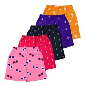T2F Girls Cotton Printed Shorts(Pack of 5)