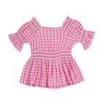 Pepe Jeans Girl's Elsa Checkered Regular Fit Peplum Top